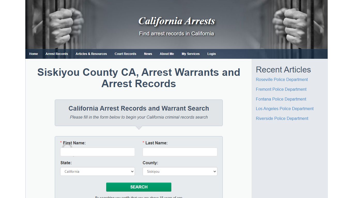 Siskiyou County CA, Arrest Warrants and Arrest Records ...